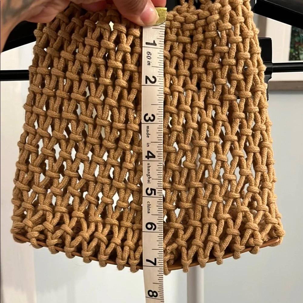 Hat attack Lizzie Tan Woven mini bag
